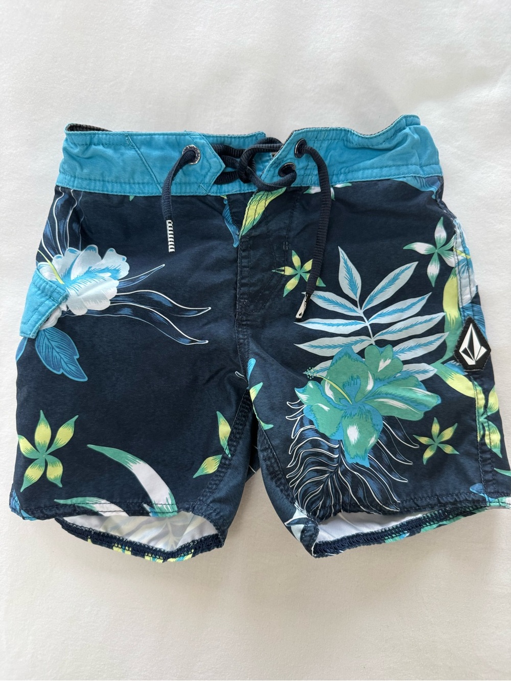 Volcom Boys Mod-Tech Sunriser Floral Trunks - Floral Navy Board Shorts